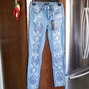 Bebe embroidered jeans